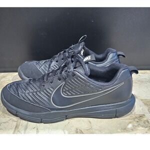 Nike Golf Shoes Black Leather Lace Up Athletic Sneaker Men's US 8.5‎